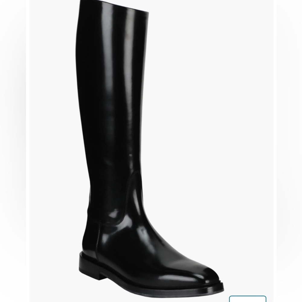 Salvatore Ferragamo men boots riding black calf leather sz 9 EE